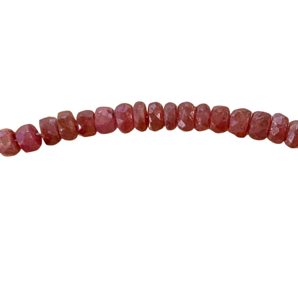 Ruby Bracelet Faceted Rondelle Beads with Adjustable Chain (July) | Bracelets | Wiccan Center
