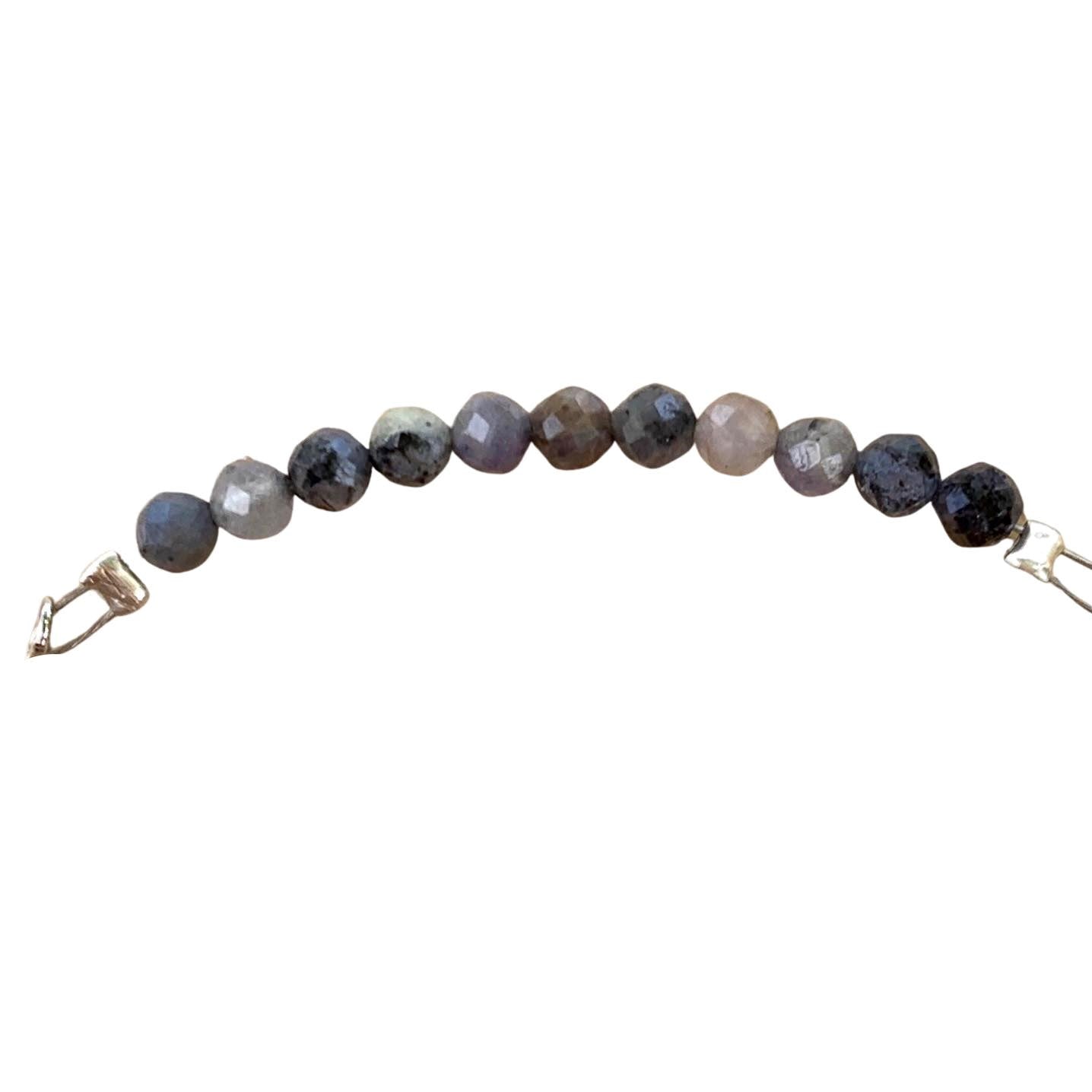 Sapphire Bracelet Faceted Round Beads with Adjustable Chain (September) | Bracelets | Wiccan Center