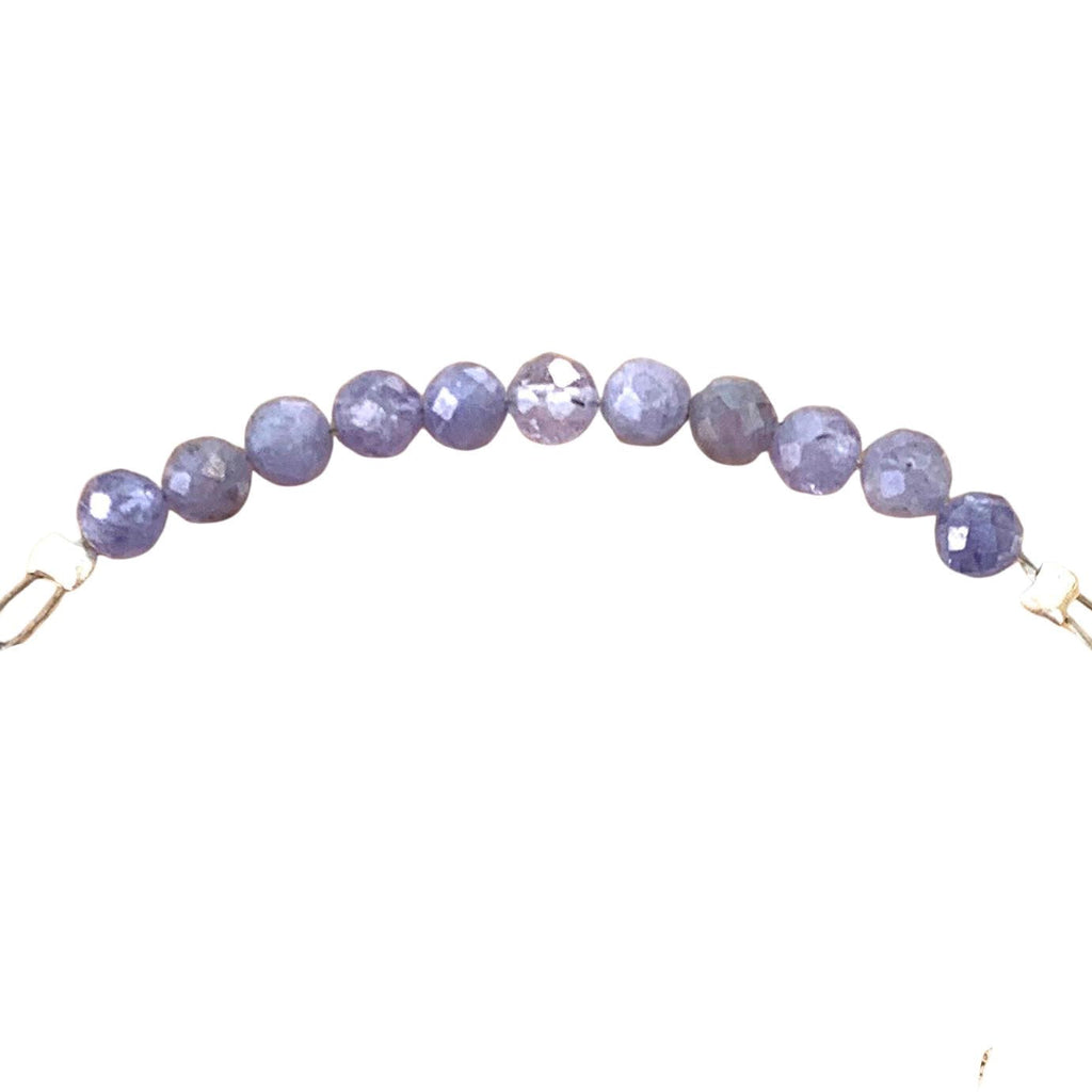 Tanzanite Bracelet Faceted Round Beads with Adjustable Chain (December) | Bracelets | Wiccan Center