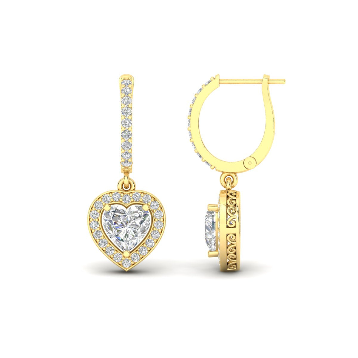 Heart Halo Drop Dangle Earring