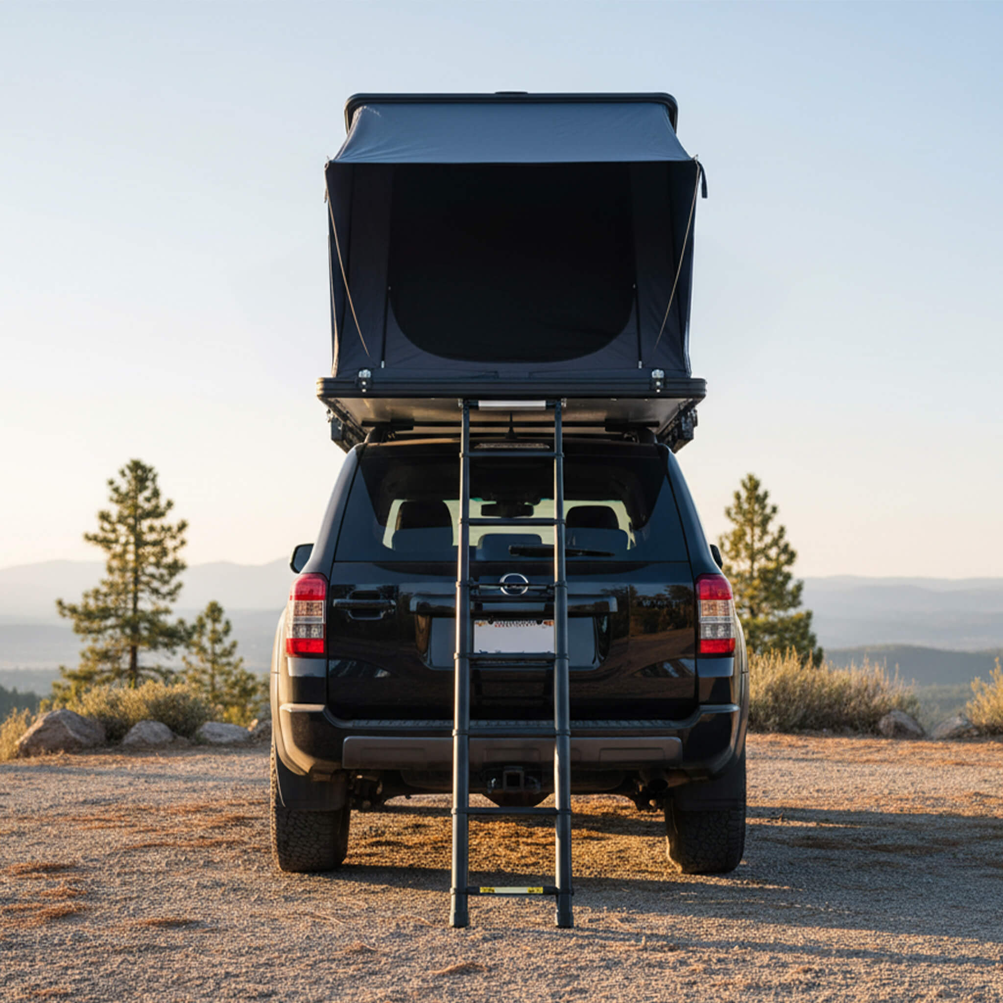 Trailora Ridge Heavy-Duty Aluminum Roof Top Tent With Ladder, LED Lighting, And Memory Foam Mattress (SAK82931) | Rooftop Tents | Wiccan Center