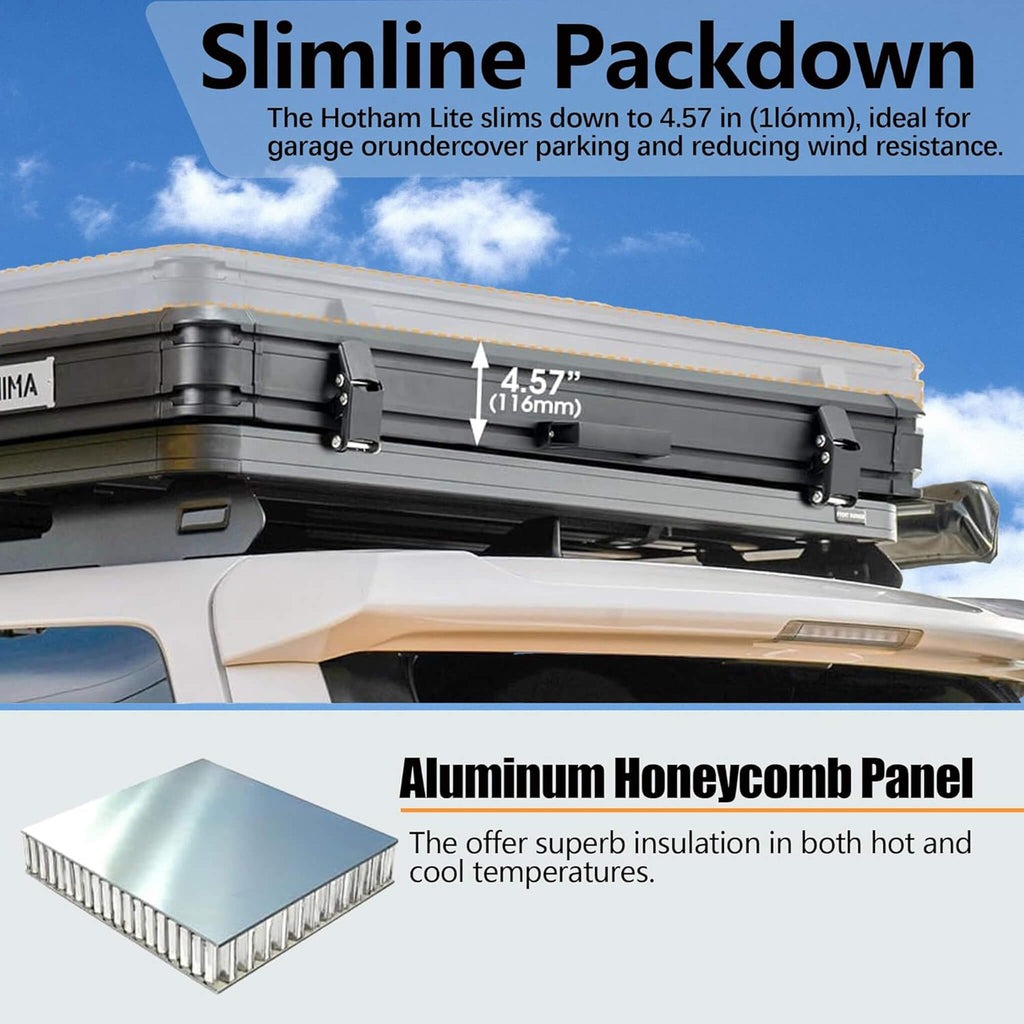 Trailora Ridge Heavy-Duty Aluminum Roof Top Tent With Ladder, LED Lighting, And Memory Foam Mattress (SAK82931) | Rooftop Tents | Wiccan Center
