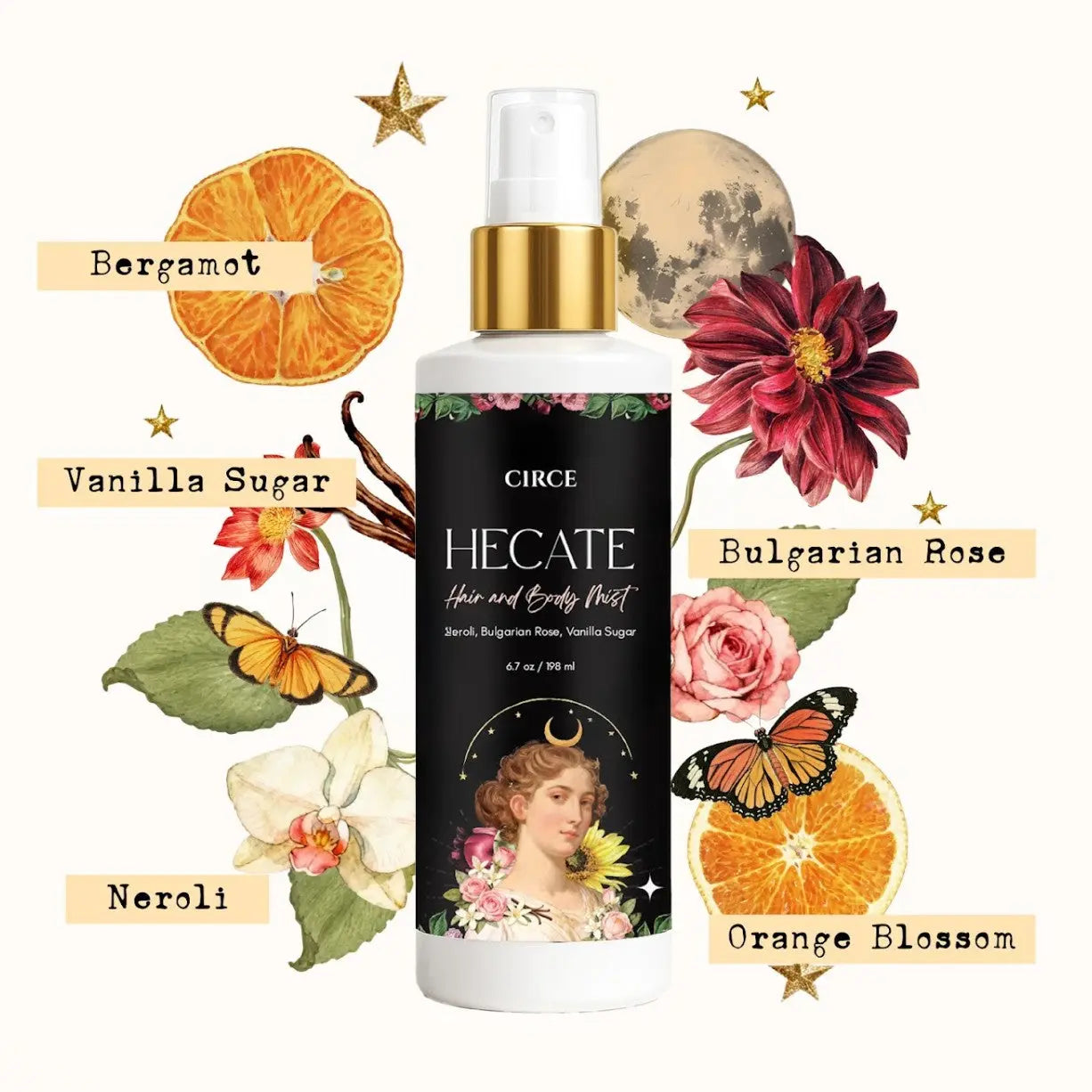 Hecate Hair & Body Mist – Neroli, Bulgarian Rose & Vanilla Sugar | 6.7 oz | | Wiccan Center