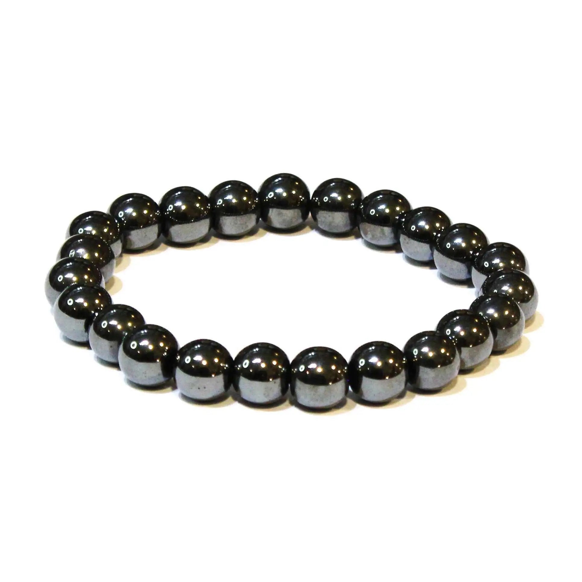 Hematite Round Bead Bracelet - Grounded Focus | Bracelets | Wiccan Center