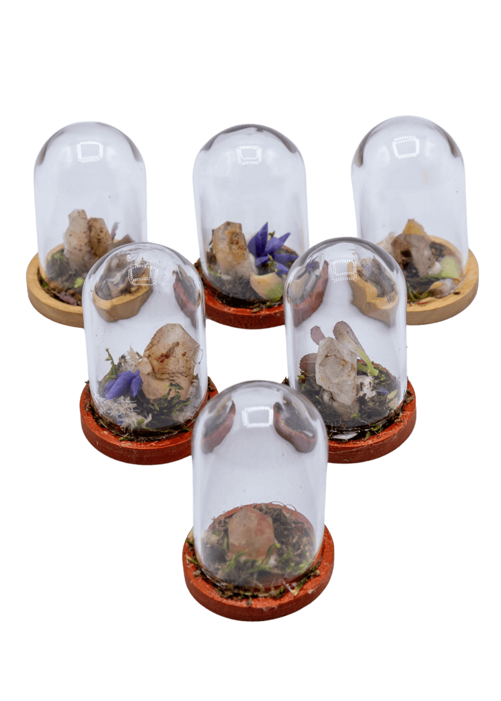 Hematoid Crystal Terrarium in Glass Dome | Crystals | Wiccan Center
