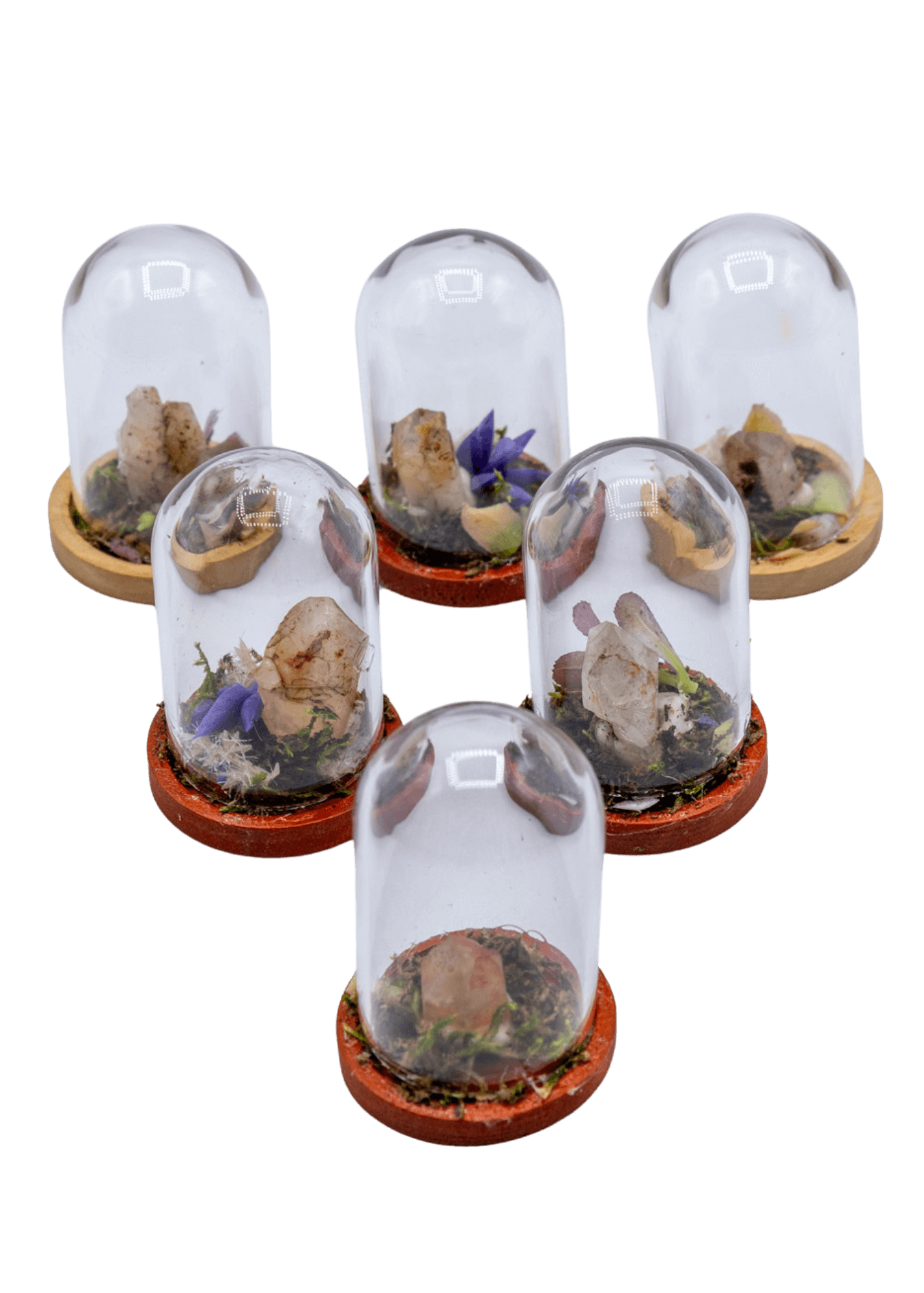 Hematoid Crystal Terrarium in Glass Dome | Crystals | Wiccan Center