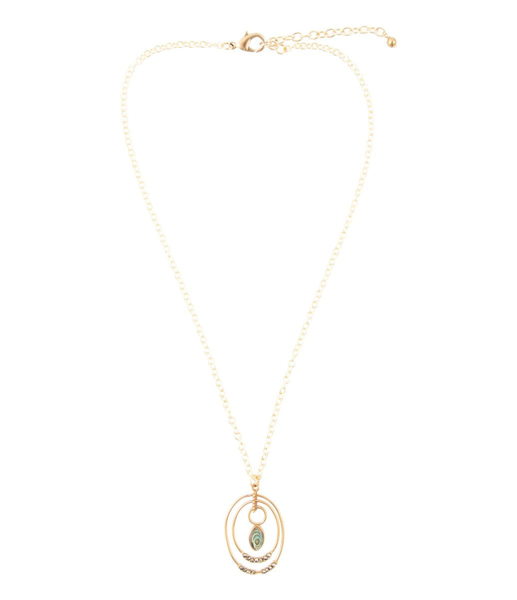 Henley Blue Abalone Golden Pendant Necklace | Necklaces | Wiccan Center