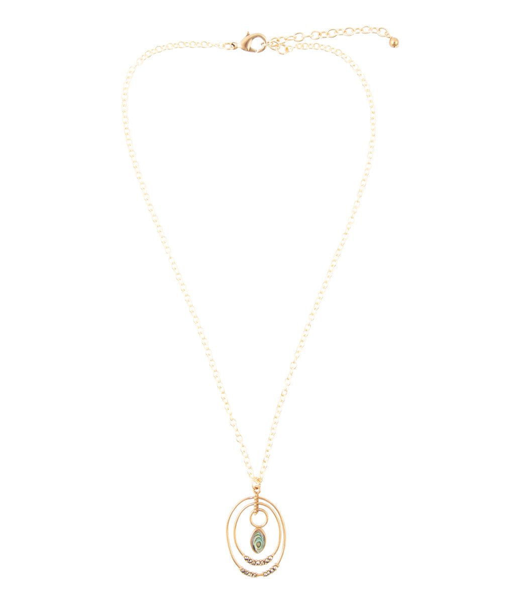 Henley Blue Abalone Golden Pendant Necklace | Necklaces | Wiccan Center