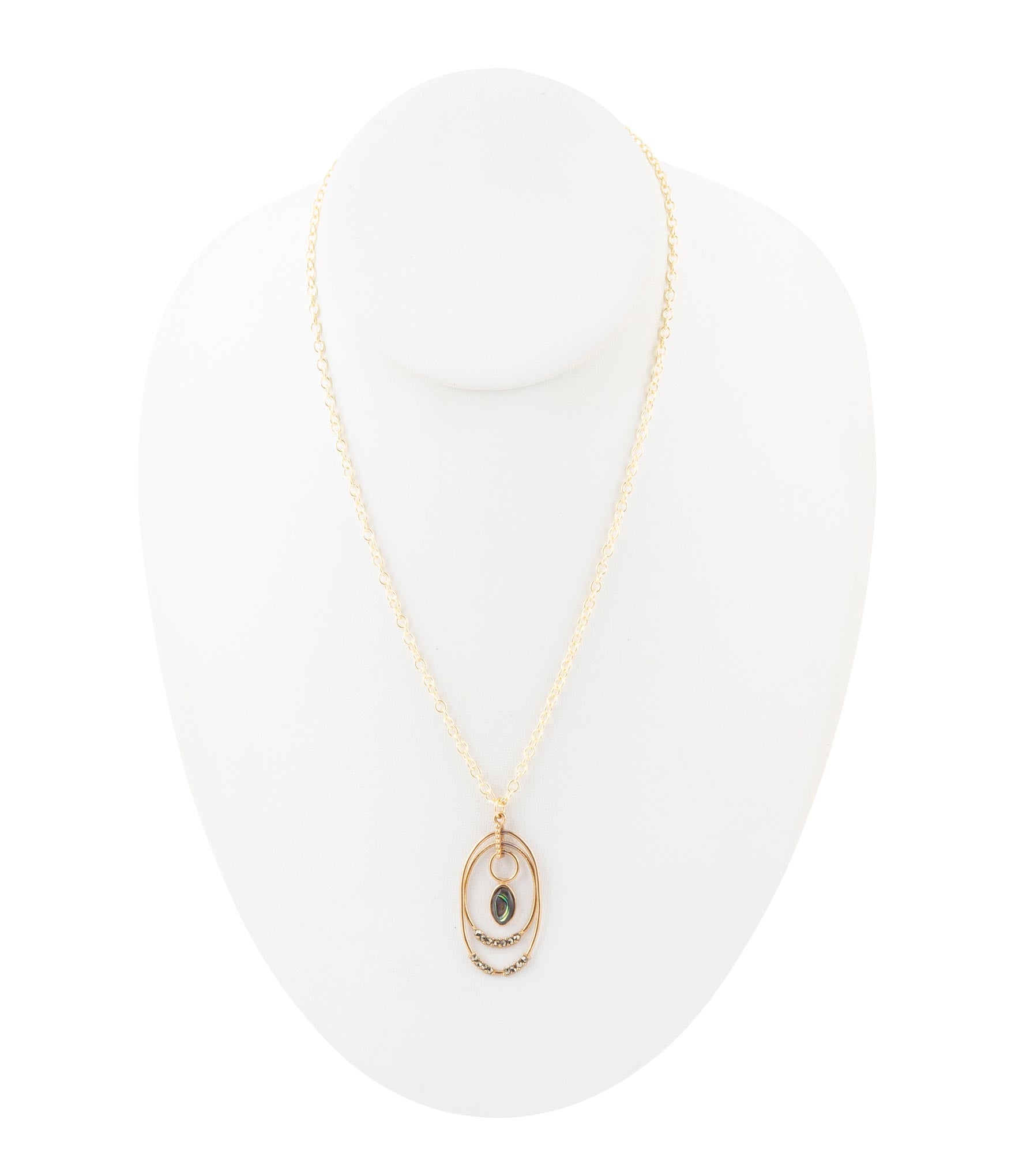 Henley Blue Abalone Golden Pendant Necklace | Necklaces | Wiccan Center