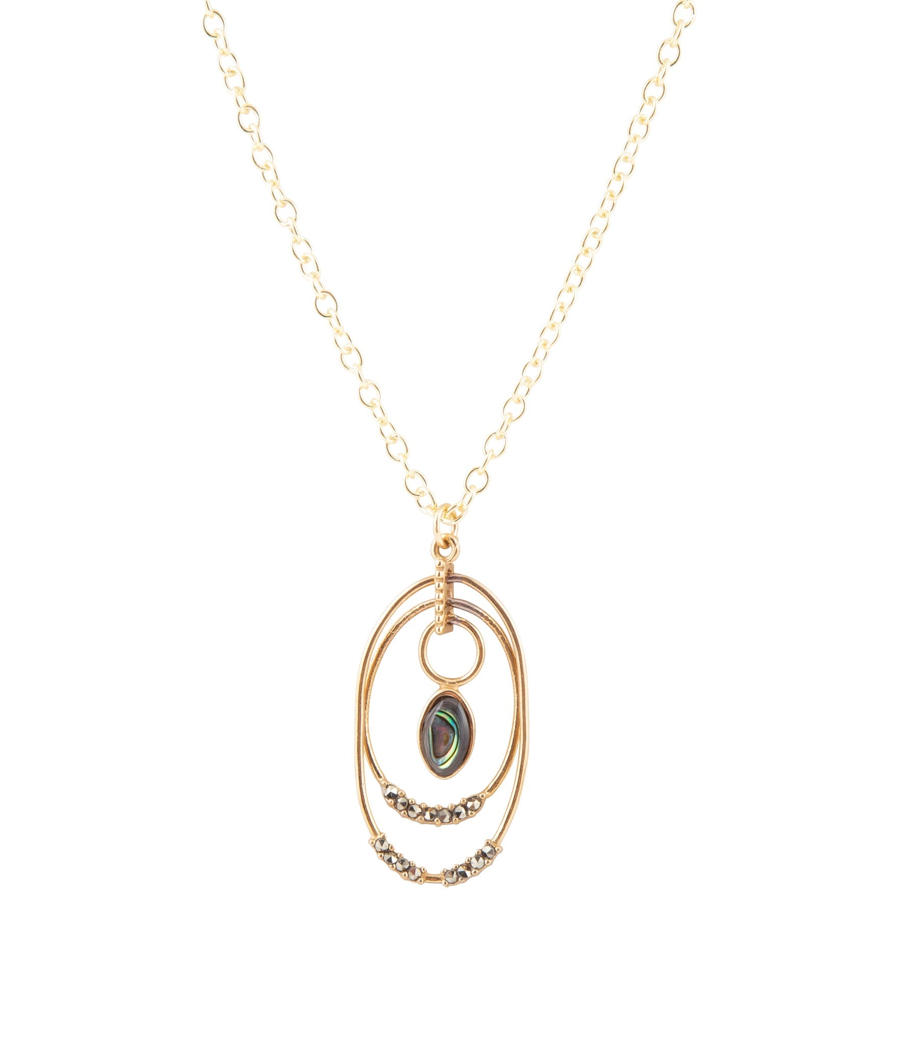 Henley Blue Abalone Golden Pendant Necklace | Necklaces | Wiccan Center