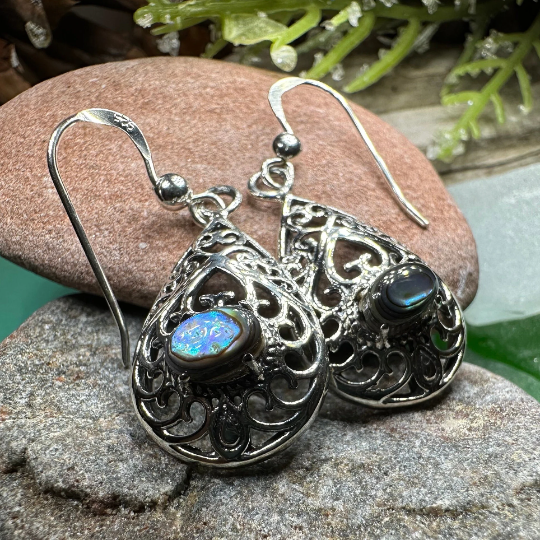 Alby Celtic Raindrop Earrings in Sterling Silver