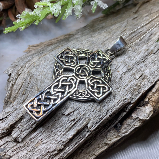 Traditional Celtic Cross Necklace in Sterling Silver | Pendant | Wiccan Center
