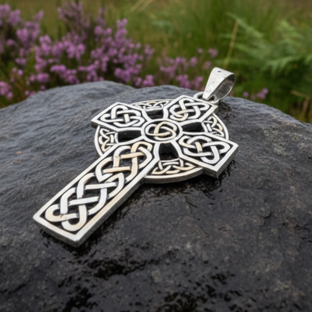 Traditional Celtic Cross Necklace in Sterling Silver | Pendant | Wiccan Center