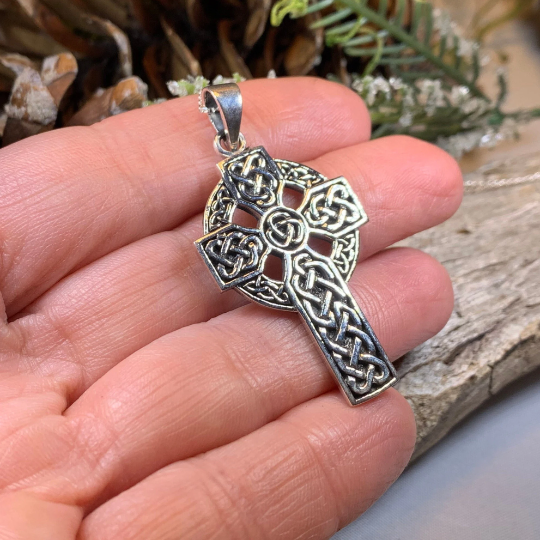 Traditional Celtic Cross Necklace in Sterling Silver | Pendant | Wiccan Center