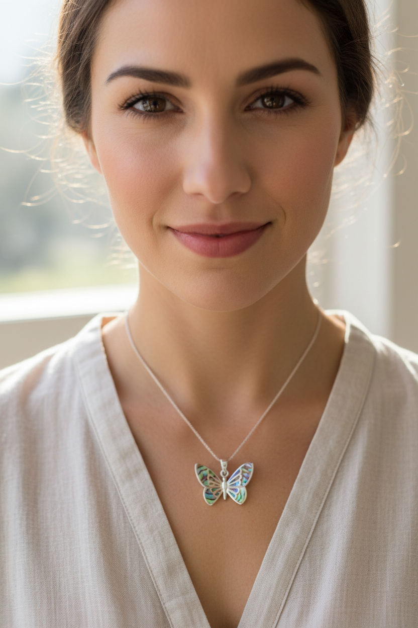 Courtney Butterfly Necklace in Sterling Silver