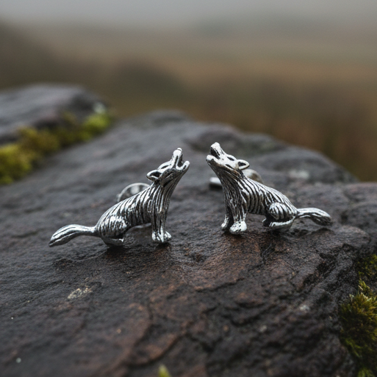 Howling Wolf Earrings | Post Earrings | Wiccan Center