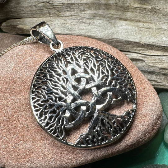 Tree of Life Triquetra Necklace in Sterling Silver | Pendant | Wiccan Center