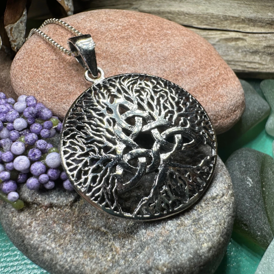 Tree of Life Triquetra Necklace in Sterling Silver | Pendant | Wiccan Center