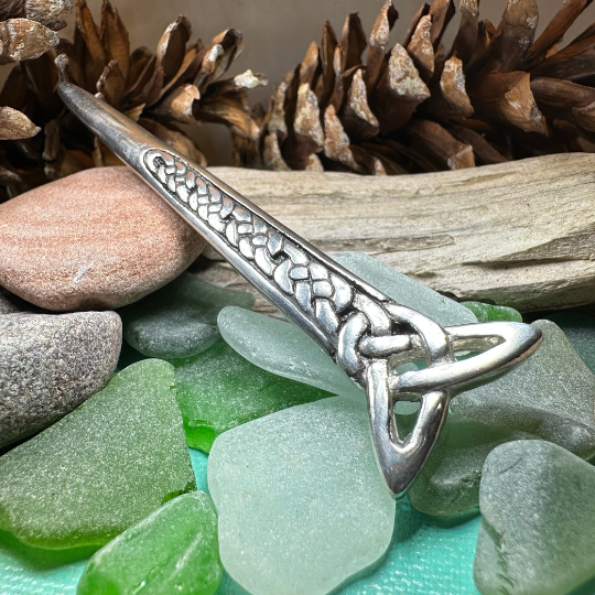 Pewter Celtic Knot Kilt Pin - Handmade in Scotland | Kilt Pin | Wiccan Center