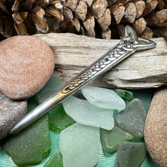 Pewter Celtic Knot Kilt Pin - Handmade in Scotland | Kilt Pin | Wiccan Center