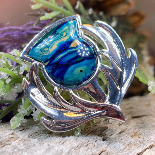 Scotland Heathergems Thistle Brooch - Handmade in Scotland | Brooch | Wiccan Center