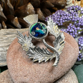 Pewter Heathergems Thistle Brooch - Handmade in Scotland | Brooch | Wiccan Center