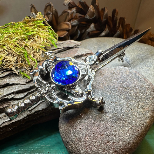 Crystal Stag Kilt Pin - Handmade in Scotland