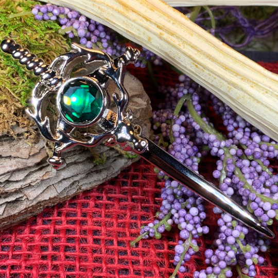 Crystal Stag Kilt Pin - Handmade in Scotland