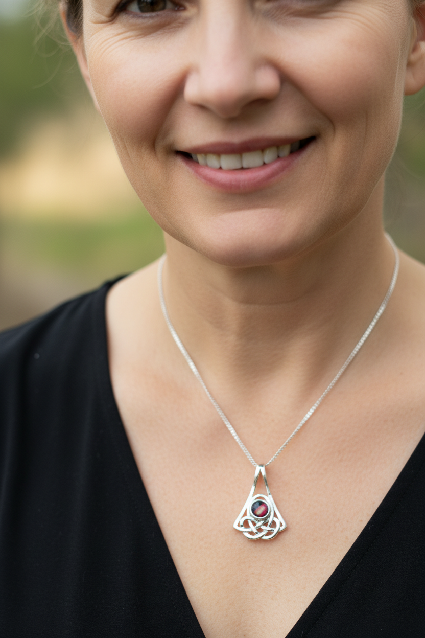Elegant Heathergems Celtic Knot Necklace - Handmade in Scotland | Pendant | Wiccan Center