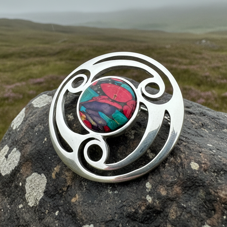 Alana Heathergems Celtic Brooch - Handmade in Scotland | Brooch | Wiccan Center