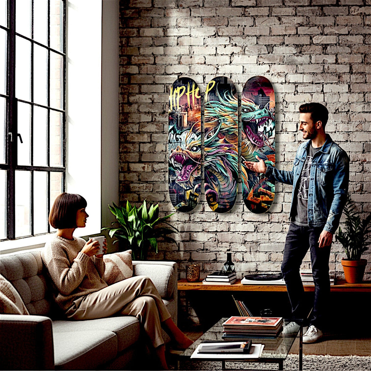 3 Skateboard Series Art - Hip Hop Dragon | Skateboard | Wiccan Center