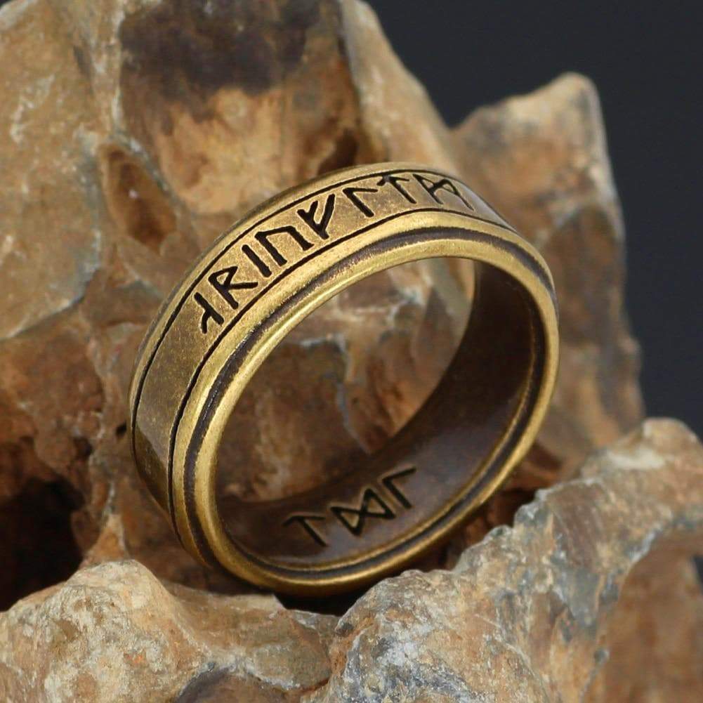 Viking Runes 316L Grade Stainless Steel Ring | Rings | Wiccan Center