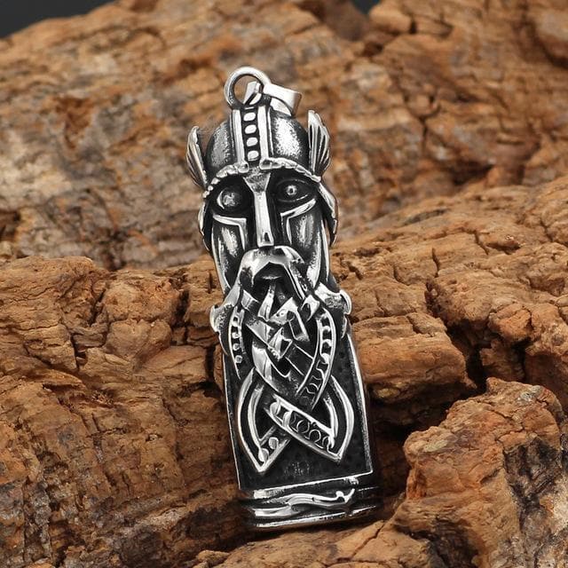 Vikings Odin Face Stainless Steel Necklace | Pendants & Necklaces | Wiccan Center