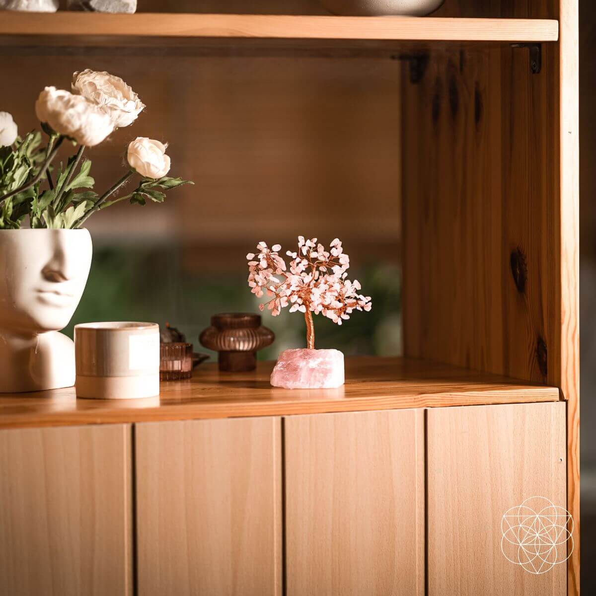 Home Sweet Home - Feng Shui Rose Quartz Tree | Crystal Tree | Wiccan Center