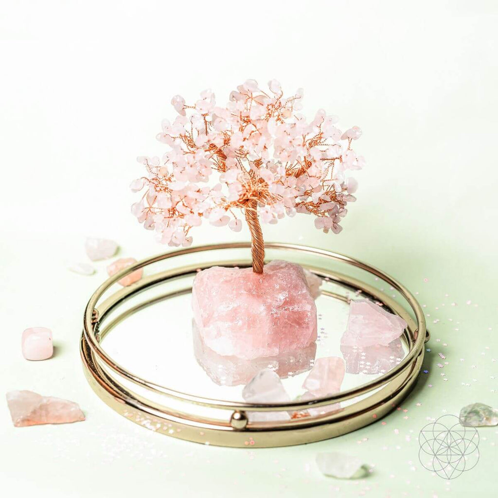 Home Sweet Home - Feng Shui Rose Quartz Tree | Crystal Tree | Wiccan Center