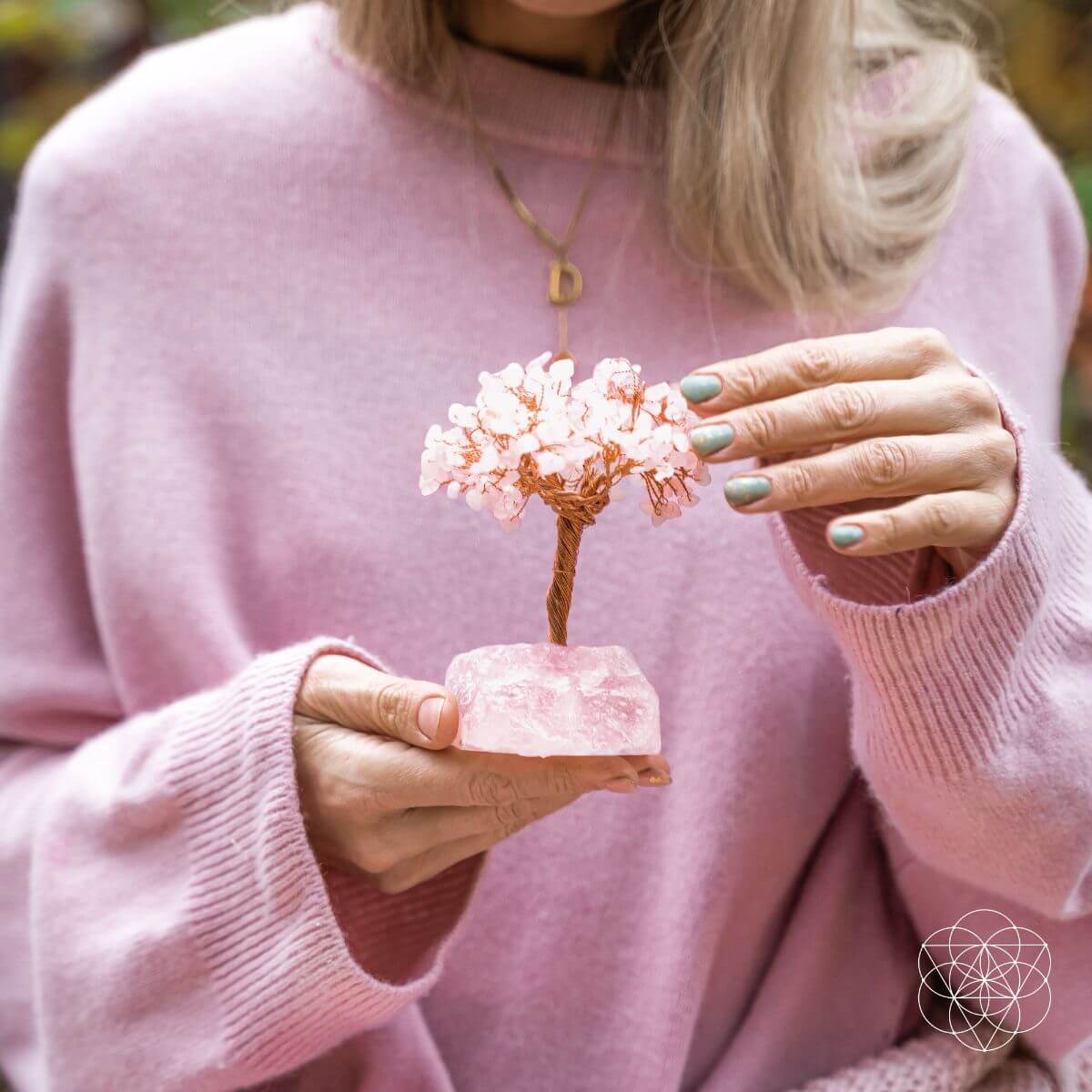 Home Sweet Home - Feng Shui Rose Quartz Tree | Crystal Tree | Wiccan Center