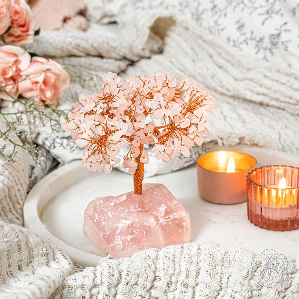 Home Sweet Home - Feng Shui Rose Quartz Tree | Crystal Tree | Wiccan Center