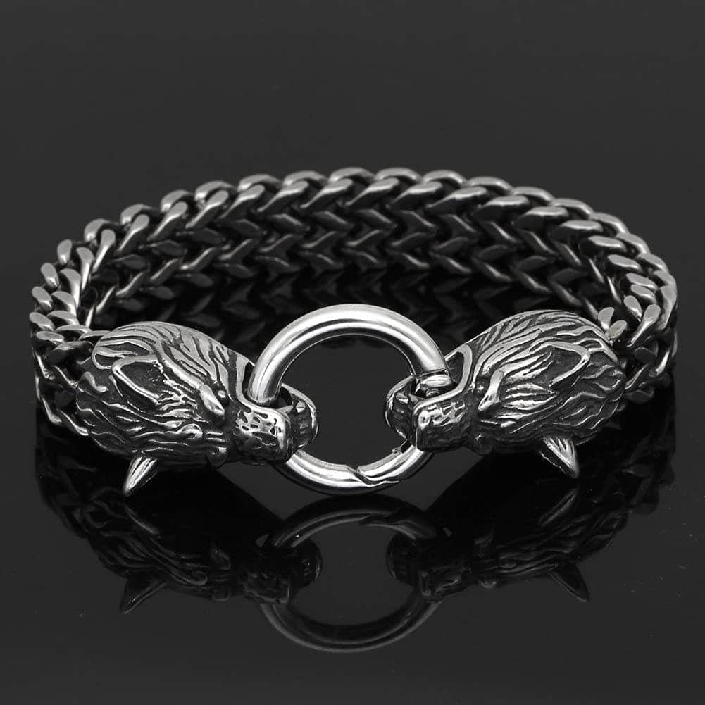 Viking Nordic Geri & Freki Stainless Steel Bracelet | Home | Wiccan Center