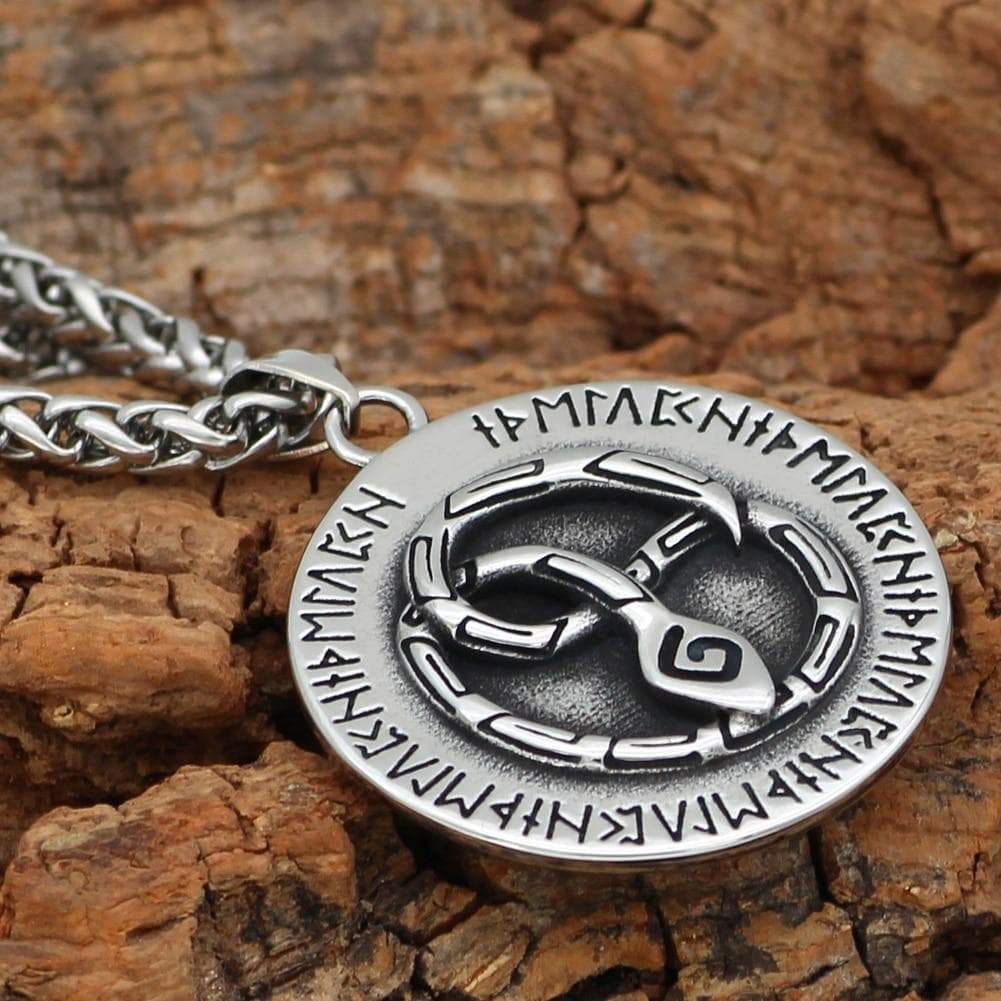 Viking Nordic Snake Rune Stainless Steel Pendant & Necklace | Pendants & Necklaces | Wiccan Center