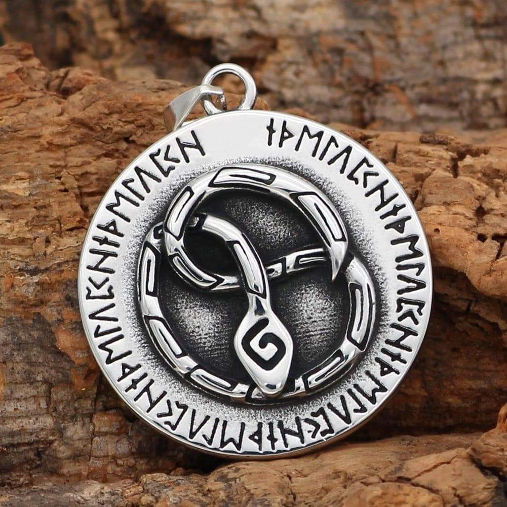 Viking Nordic Snake Rune Stainless Steel Pendant & Necklace | Pendants & Necklaces | Wiccan Center