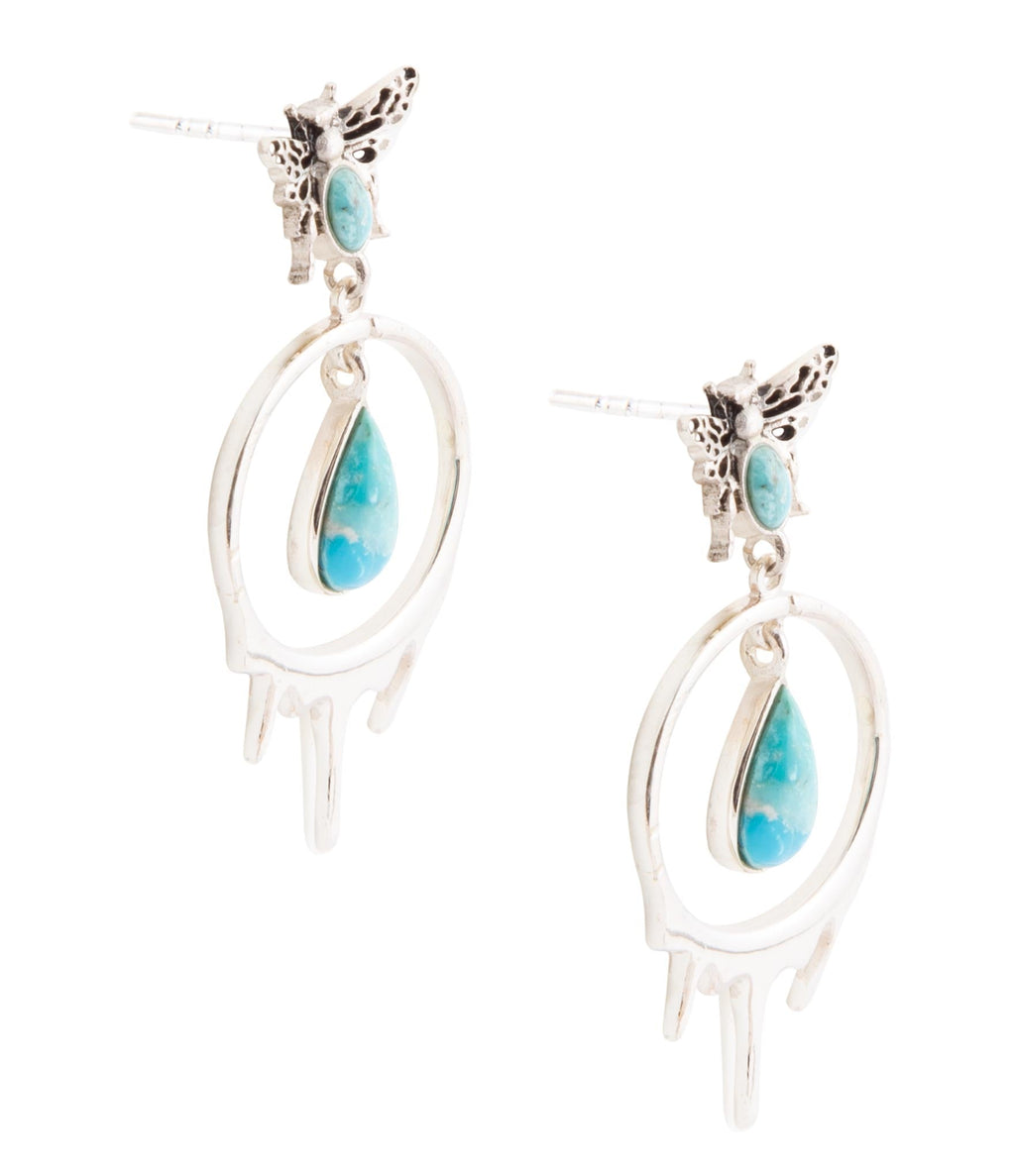 Honey Blue Turquoise Sterling Silver Drop Earrings | Earrings | Wiccan Center