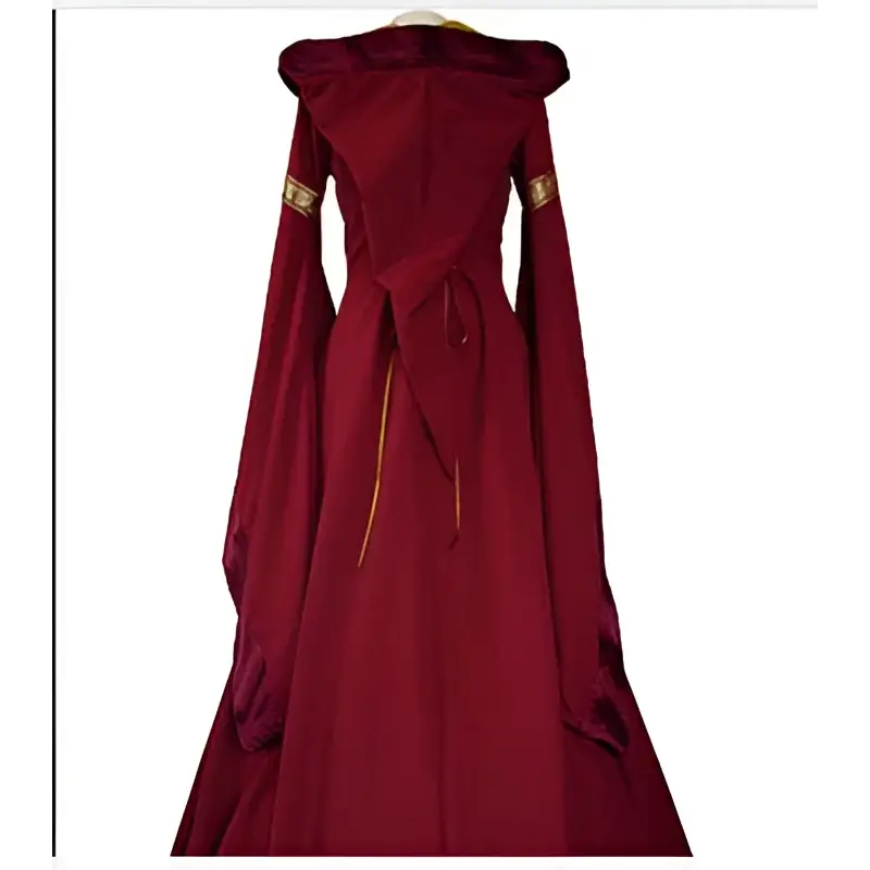 Hooded Medieval Revival Victorian Dress