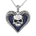 Horned Skull Heart Necklace Gothic Silver Pendant Chain | Jewelry & Watches | Wiccan Center