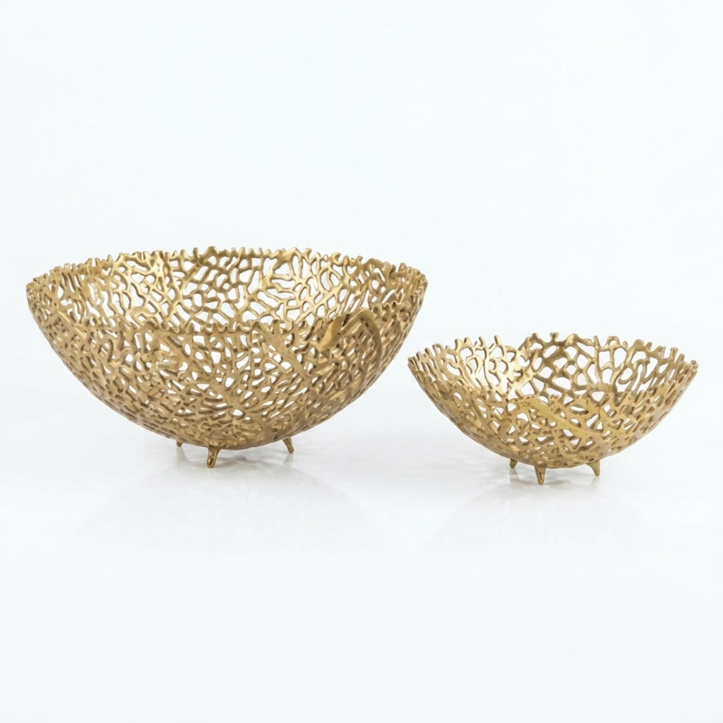 Aluminum Gold Finish Metal Fruit Basket