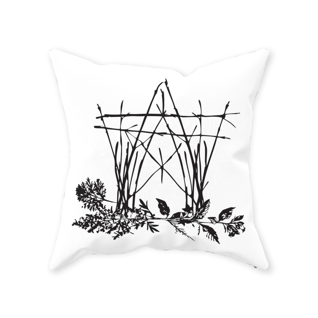 The House of Twigs - White Throw Pillows | Pillow | Wiccan Center