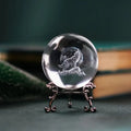 3D Crystal Ball - Howling Wolf | Sphere | Wiccan Center