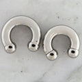 0G Steel Internally Threaded Horseshoes w/ Balls | Body Jewelry | Wiccan Center