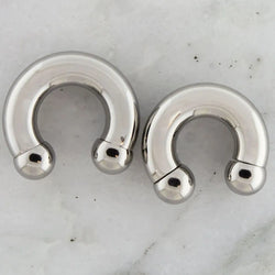 0G Steel Internally Threaded Horseshoes w/ Balls | Body Jewelry | Wiccan Center