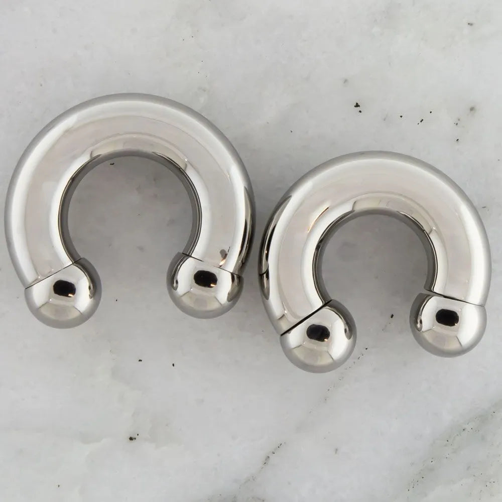0G Steel Internally Threaded Horseshoes w/ Balls | Body Jewelry | Wiccan Center