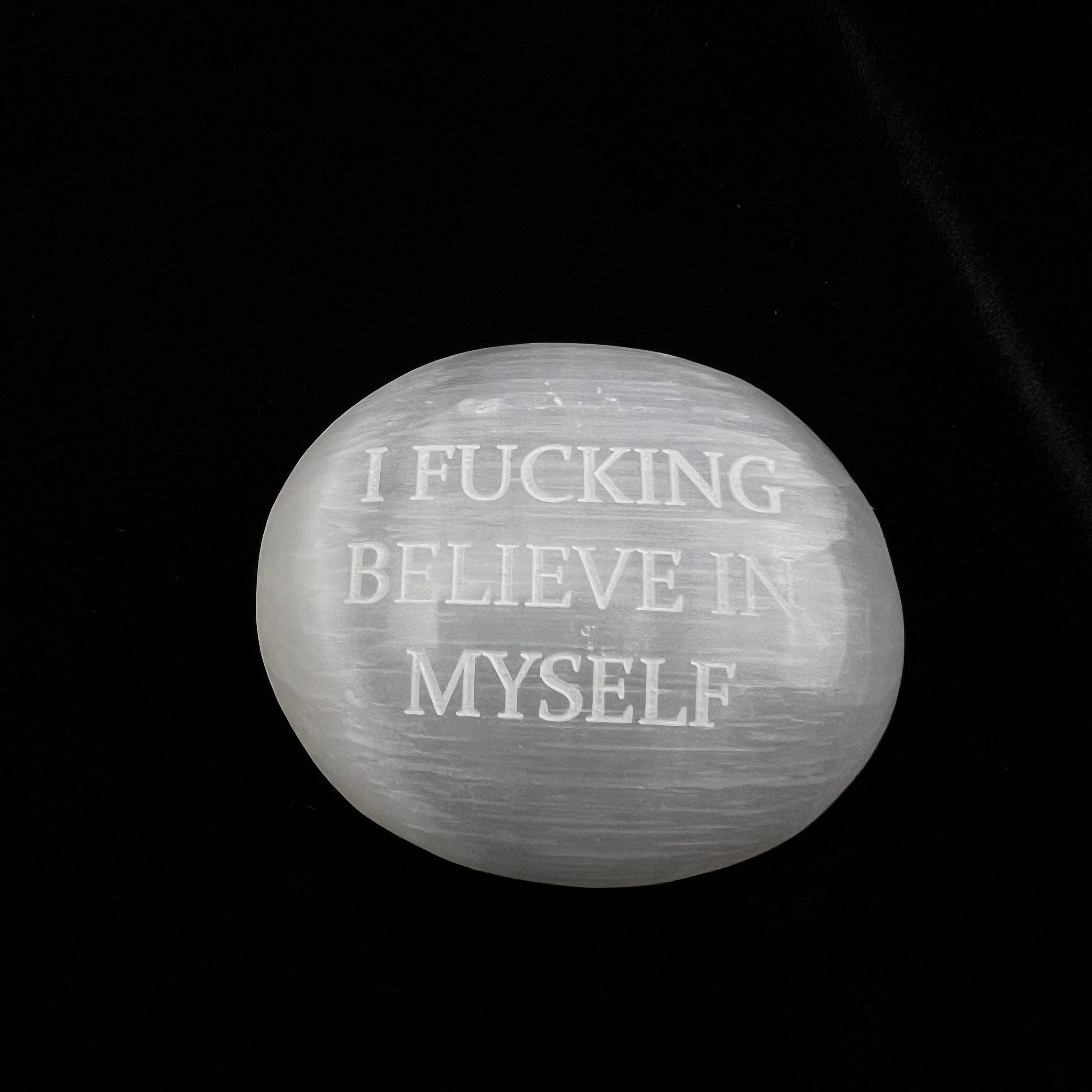 Humorous Selenite Palm Stones